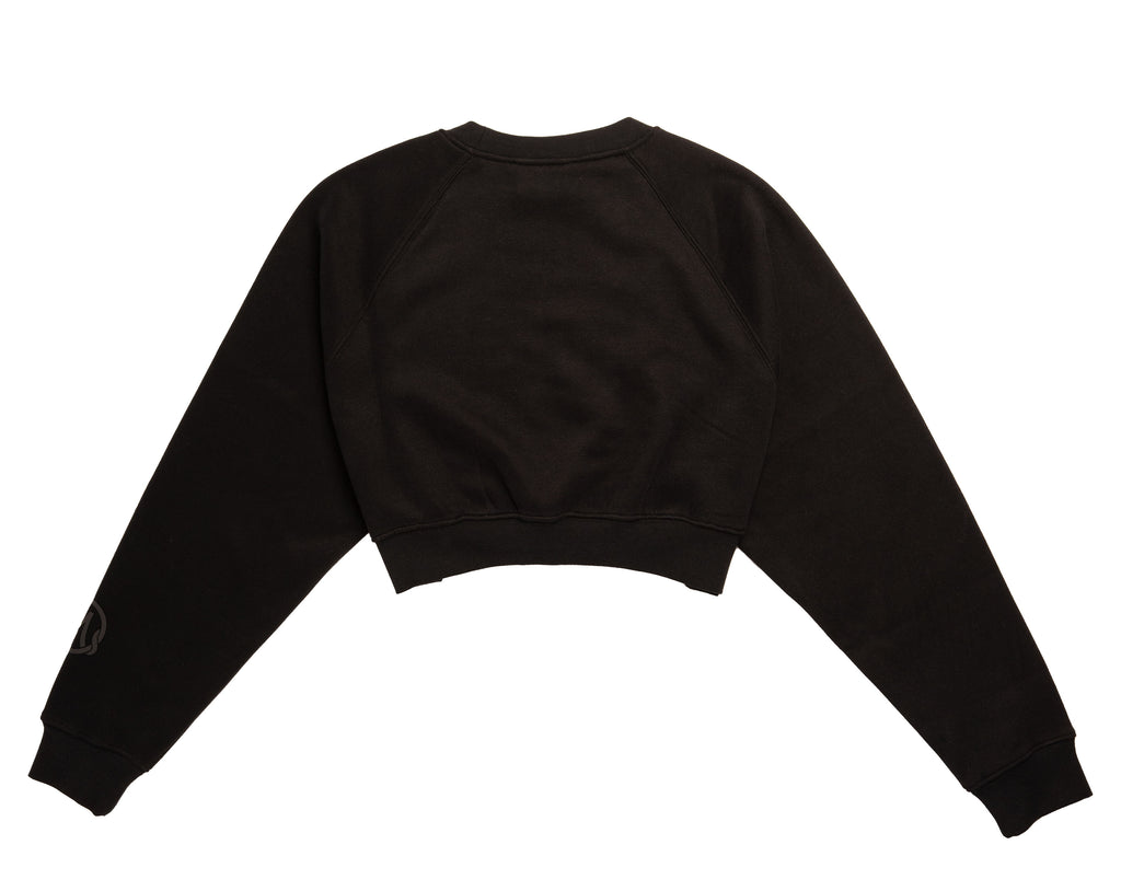 "Blackout" Matte Logo Cropped Sweatshirt